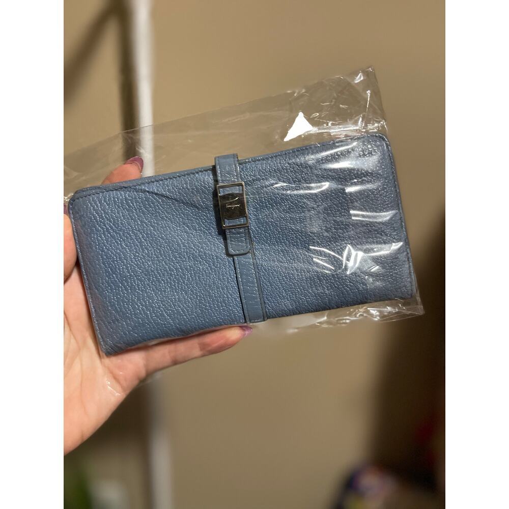 Salvatore Ferragamo Blue Long Folded Wallet